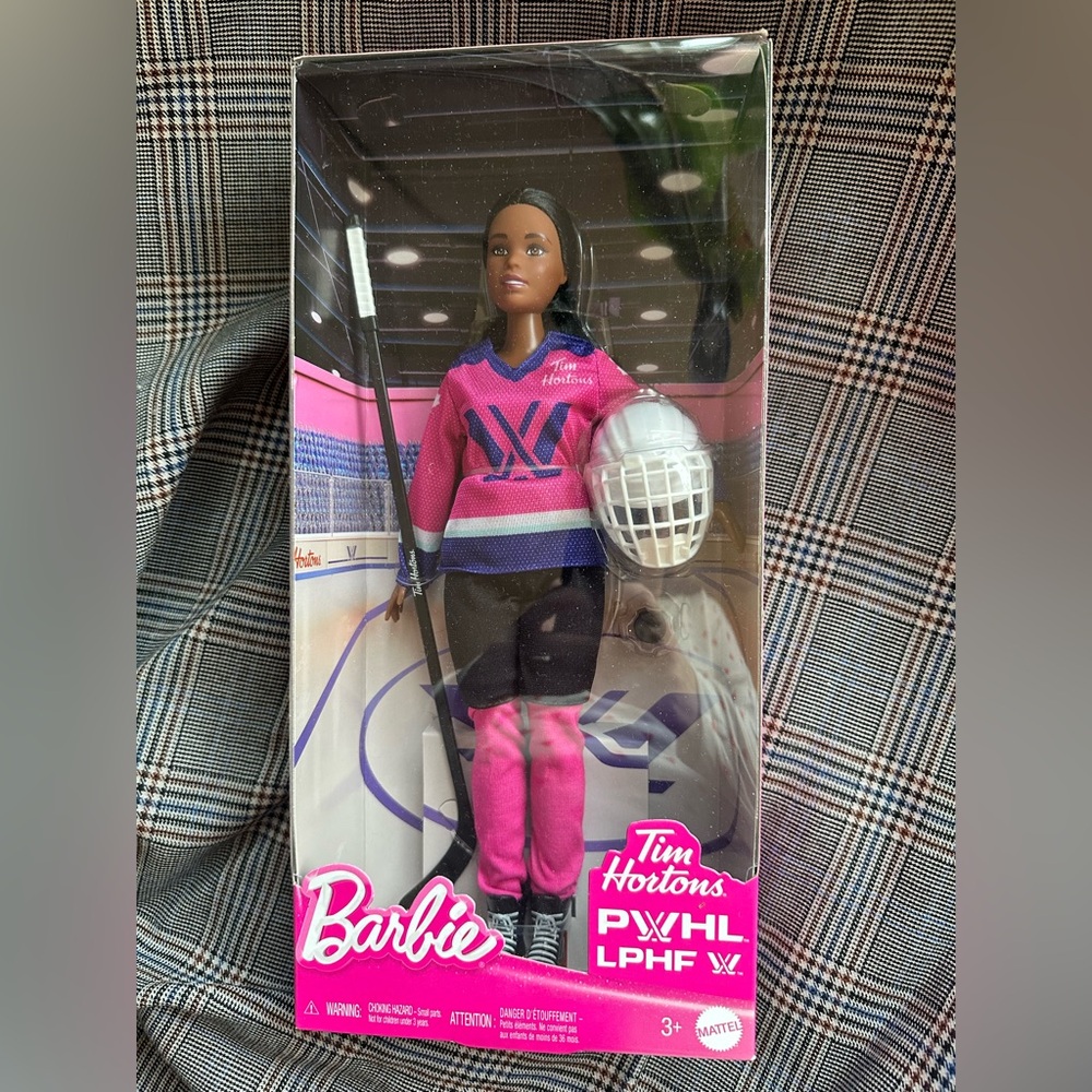 Barbie Tim Hortons PWHL hockey doll